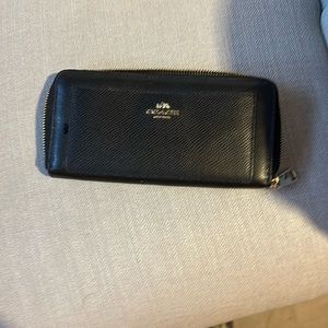 COACH, black long fold wallet , gently used.